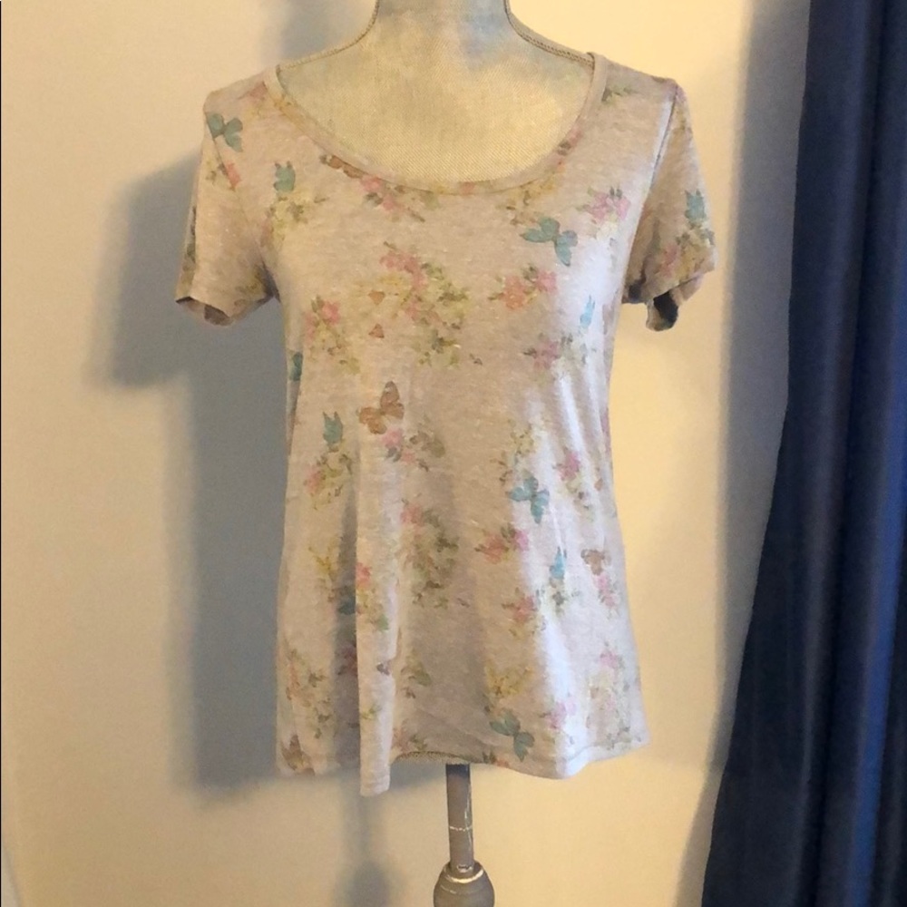 LuLaRoe classic T XXS, grey with butterflies